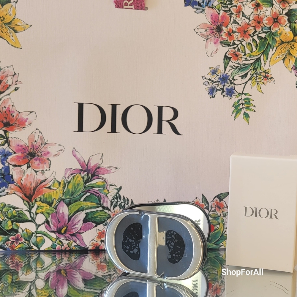 DIOR CD Smart Phone Pop Socket Phone Ring Mirror Stand Black/Silver Compact - Picture 3 of 16